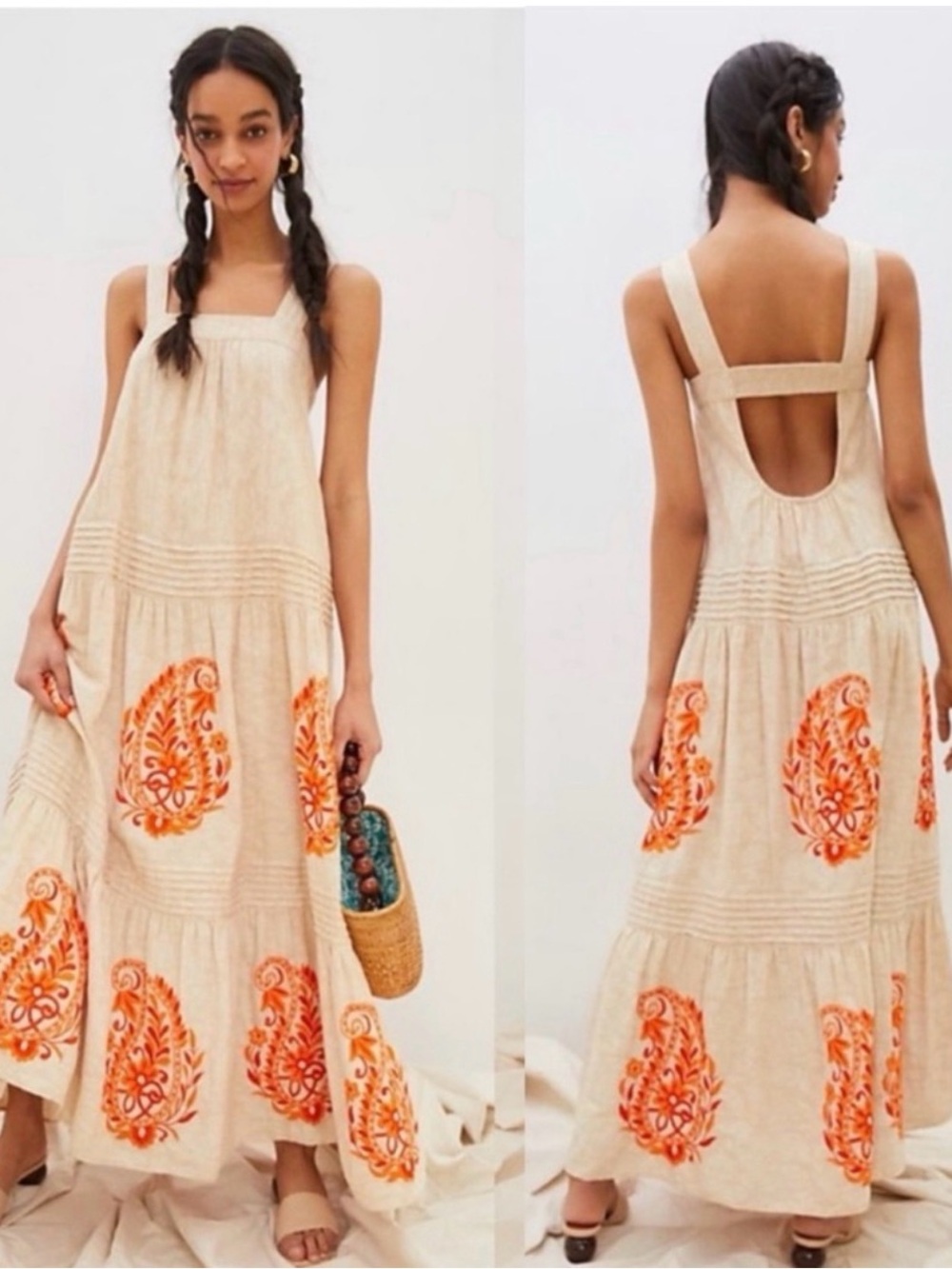 Anthropologie Felicity Embroidered Maxi Dress